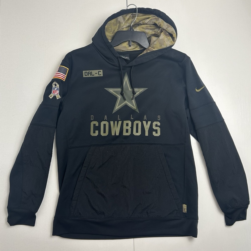 Dallas Cowboys Nike Black Therma-Fit Salute to Service Hoodie Mens Large OnField